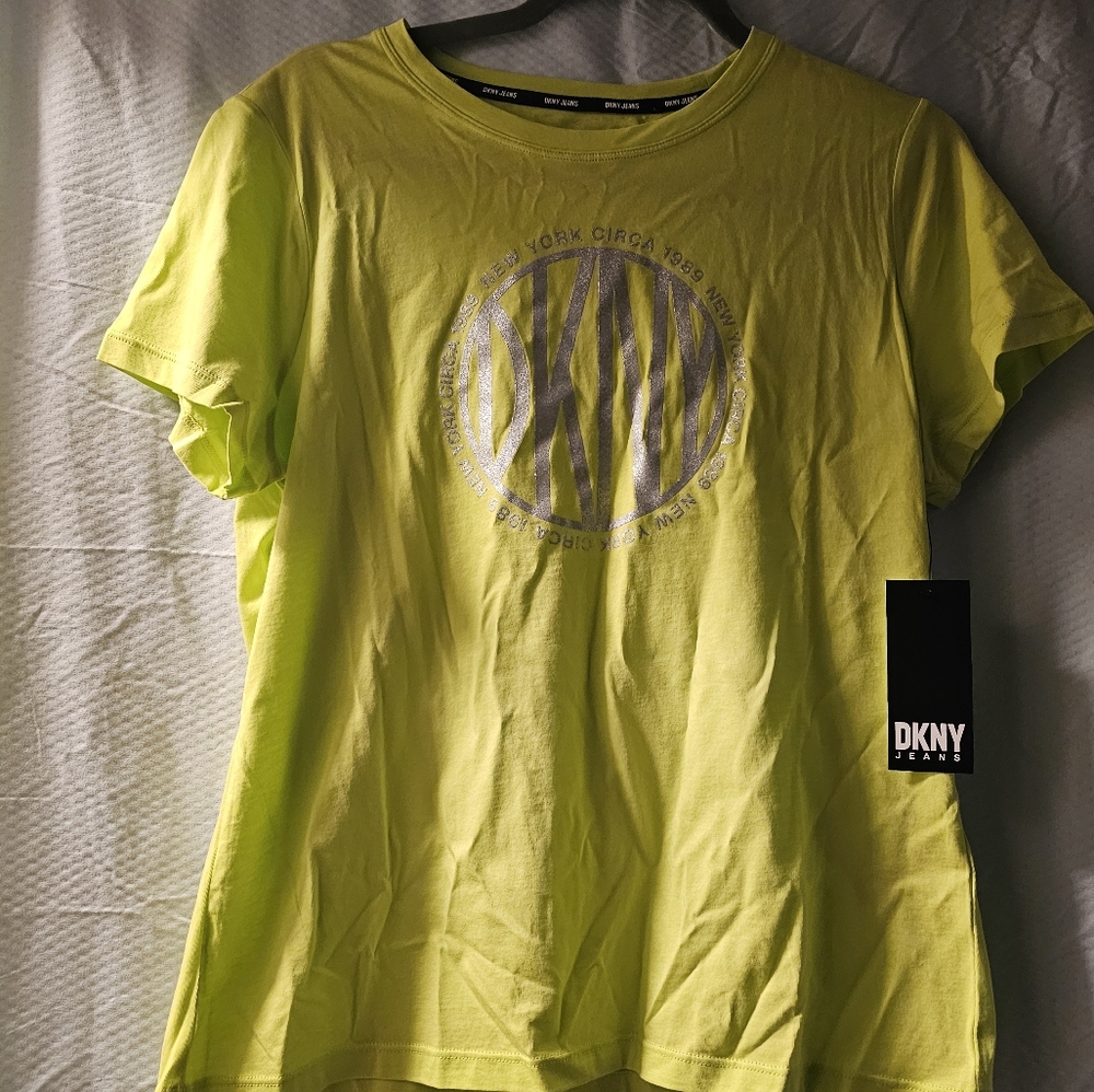 New Large Neon yellow DKNY T-shirt